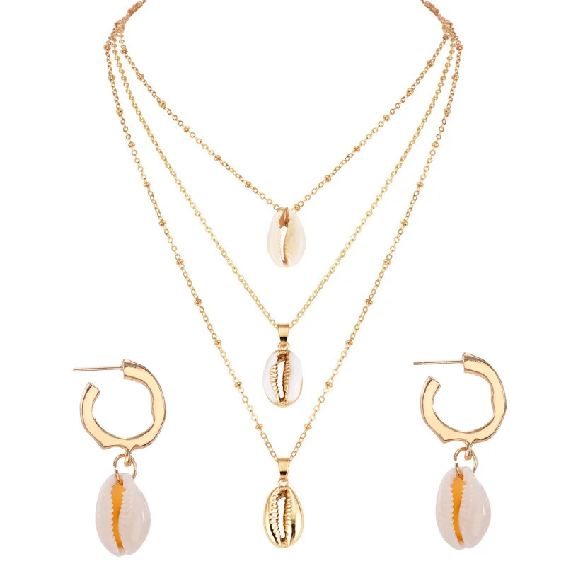 Богемный Комплект украшений из ракушек для женщин комплект 2 предметов