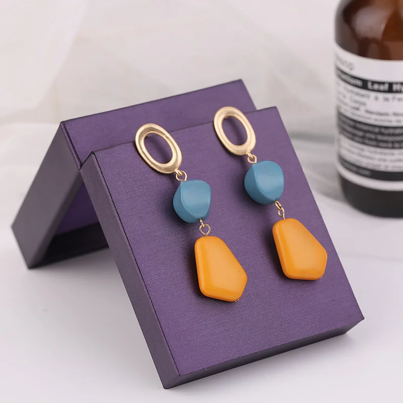

2020 Simple Colorful Acrylic Beads Tassel Drop Earrings Women Fashion Dangle Earring Wedding Statement Jewelry Penidente