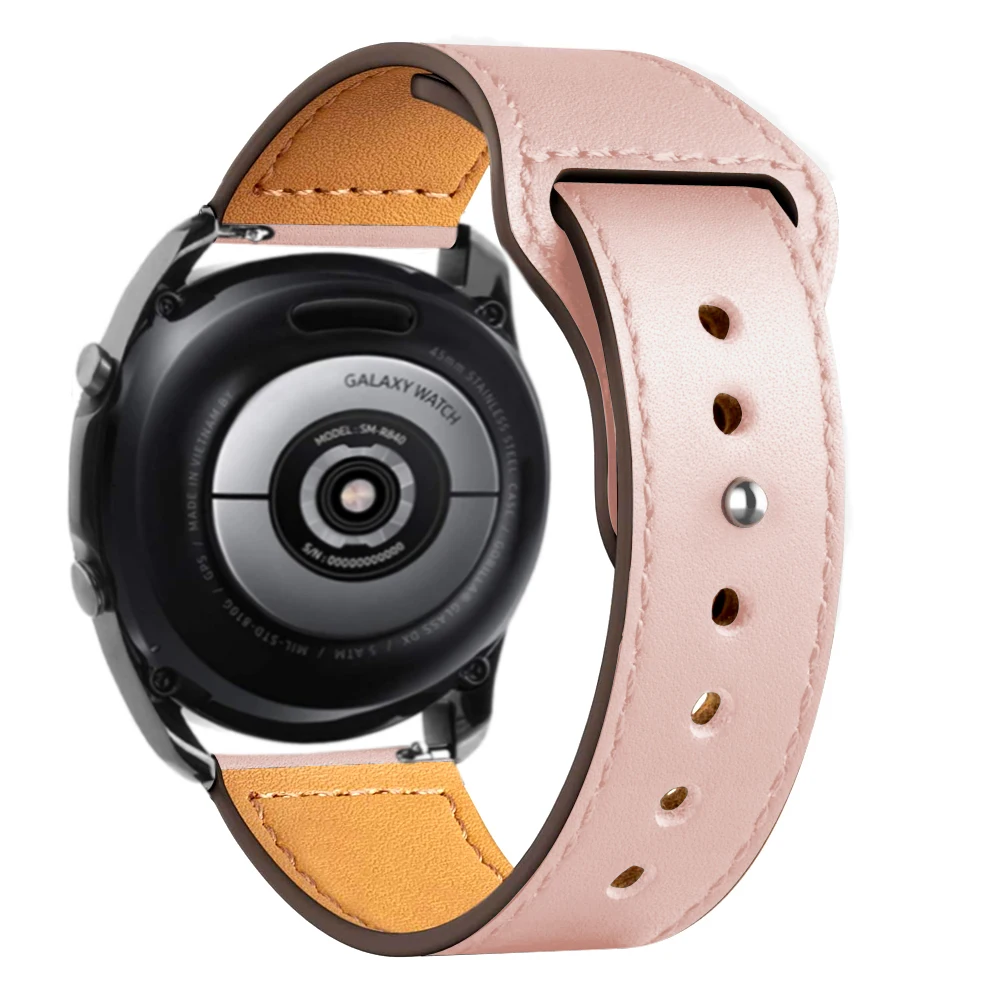 Кожаный ремешок для Samsung Galaxy watch 4/4 classic/Active 2/3/Gear S3 Frontier/amazfit GTR Huawei GT/2e/Pro | Наручные