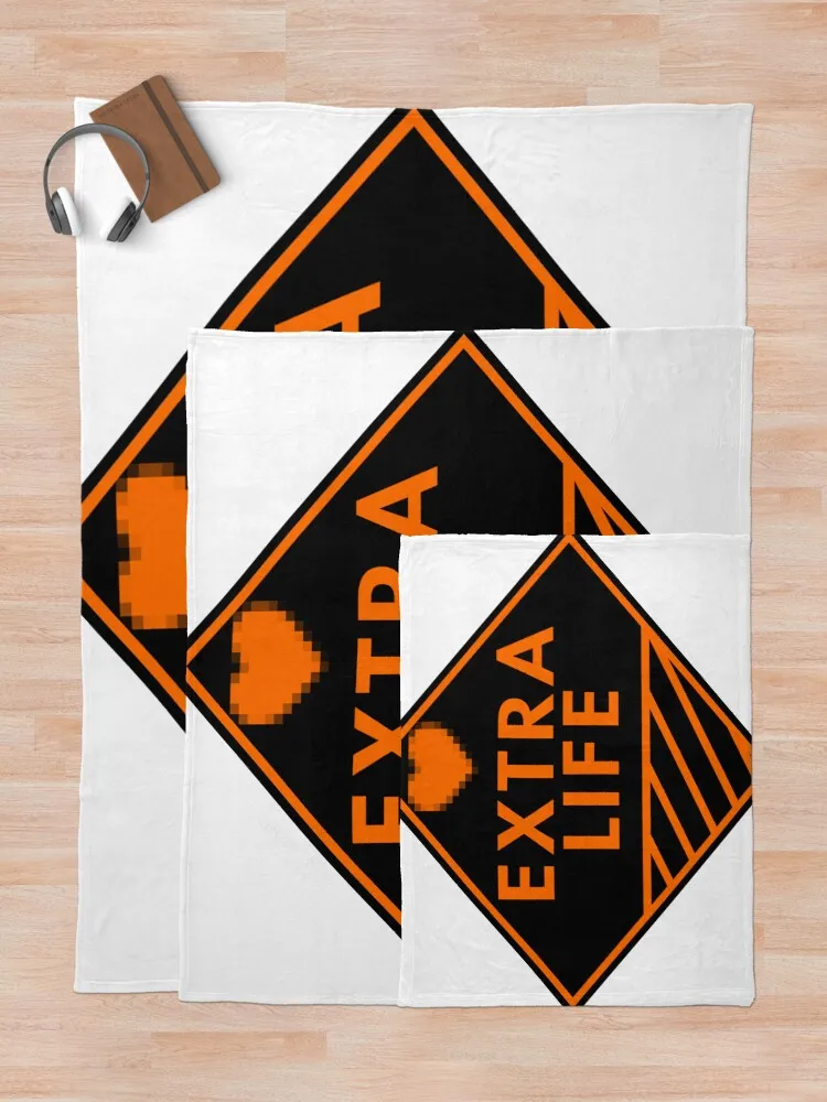 Extra Life Orange Throw Blanket Soft Sherpa Bed Sheet Single Knee Office Nap | Дом и сад
