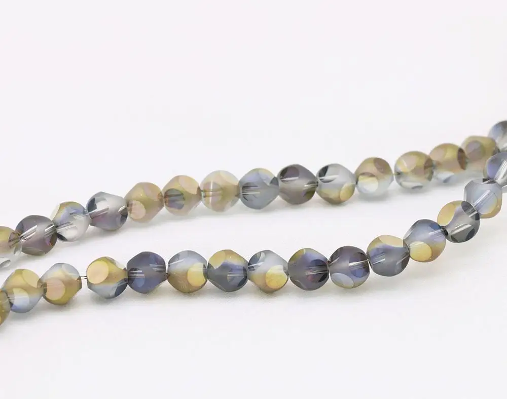 Круглые матовые шеститочечные хрустальные бусины с цветным покрытием 100 шт. 6 мм