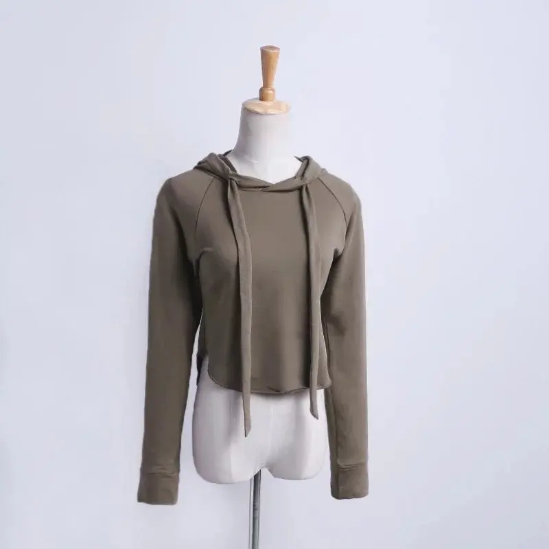 Свитшот женский однотонный с длинным рукавом и капюшоном в стиле Звезд|Женские