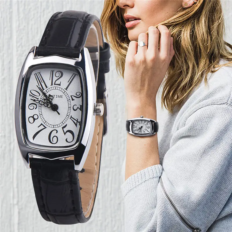 

Simple Fashion Casual Rectangle Women's Watches Luxury Leather Strap Analog Quartz Ladies Watch Reloj Mujer