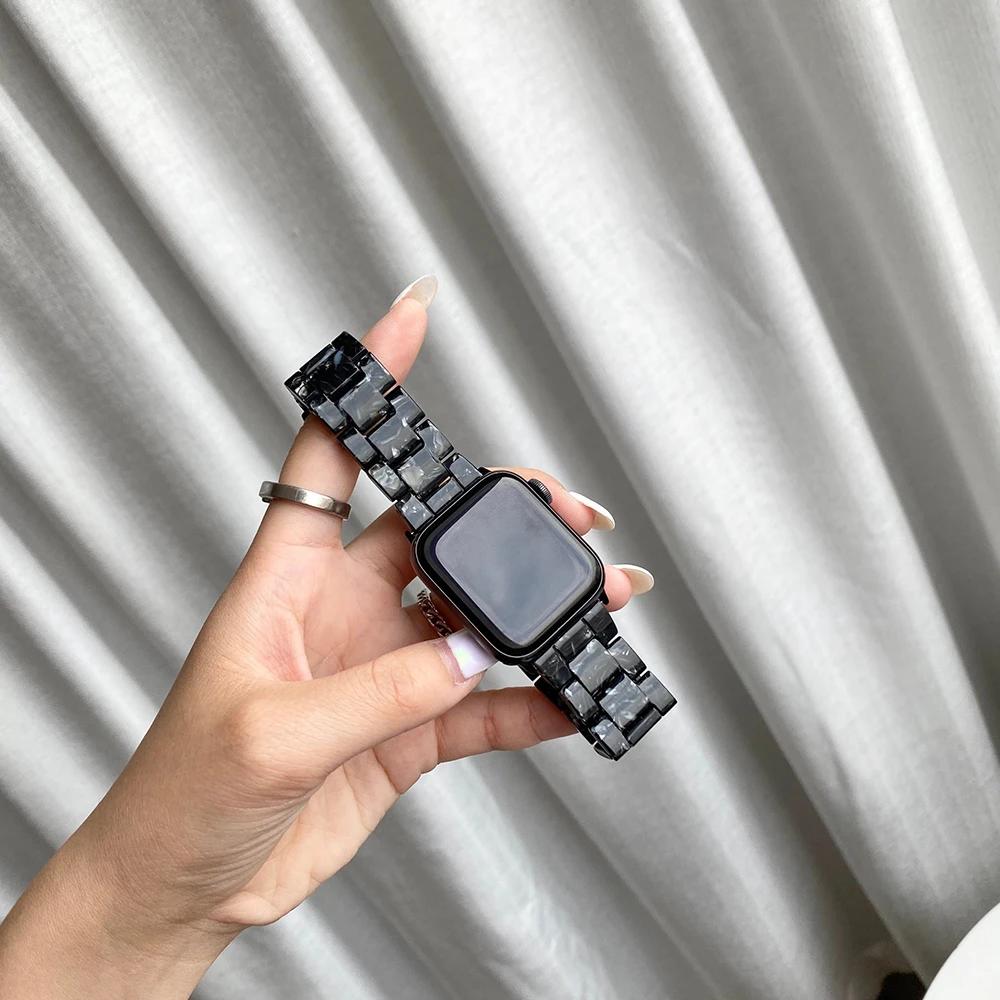 Ремешок полимерный для apple watch 6 5 4 band 42 мм 38 прозрачный стальной браслет iwatch series 3/2