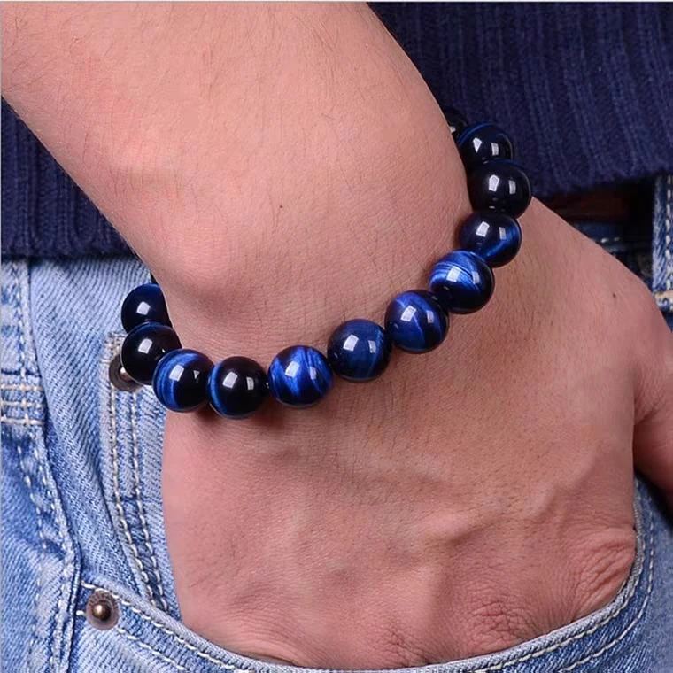 Натуральный Синий тигровый глаз драгоценный камень ястреб круглые бусины