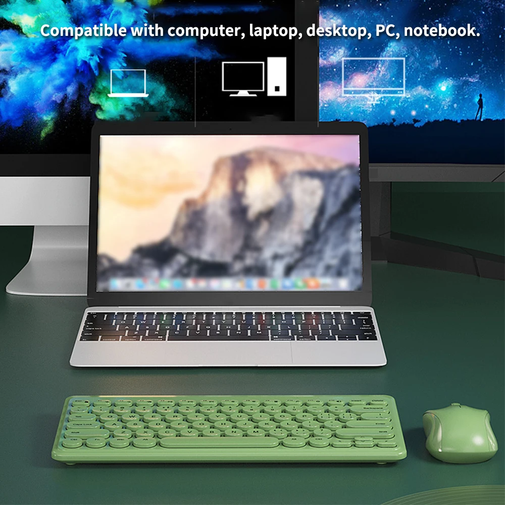 

Wirelessly Keyboard and Mouse Slim Ergonomic USB Keyboard Mouse Combo Less Noise Keys Energy-saving Set for Computer PC Laptop