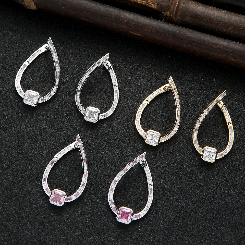 Модные Роскошные серьги-подвески треугольной формы для женщин, женские серьги из искусственного кубического циркония, свадебные серьги в богемном стиле, e7972