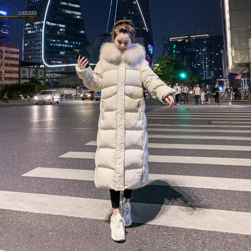 Unavailable Winter Women Long Quilted Coat Hooded Warm Puffer Bubble Fur Jackets Korean Thick Down Parkas Overcoat 2021 Y2k New