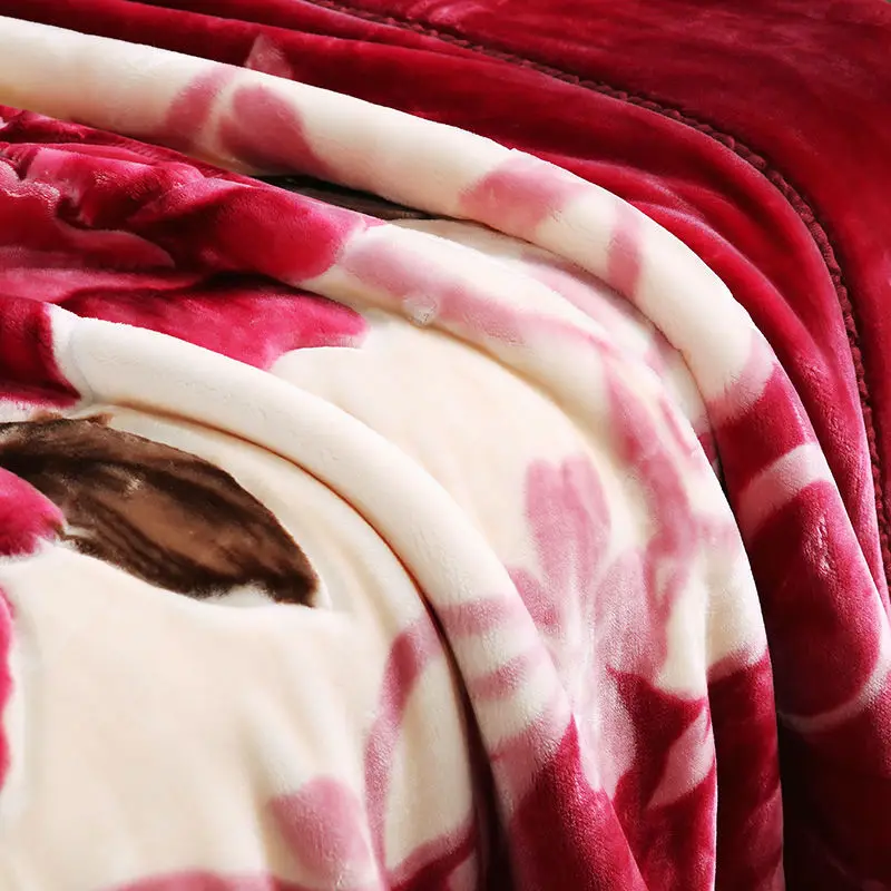 Роскошная роза цветочный Raschel осень зима Двухслойное утолщение теплые мягкие