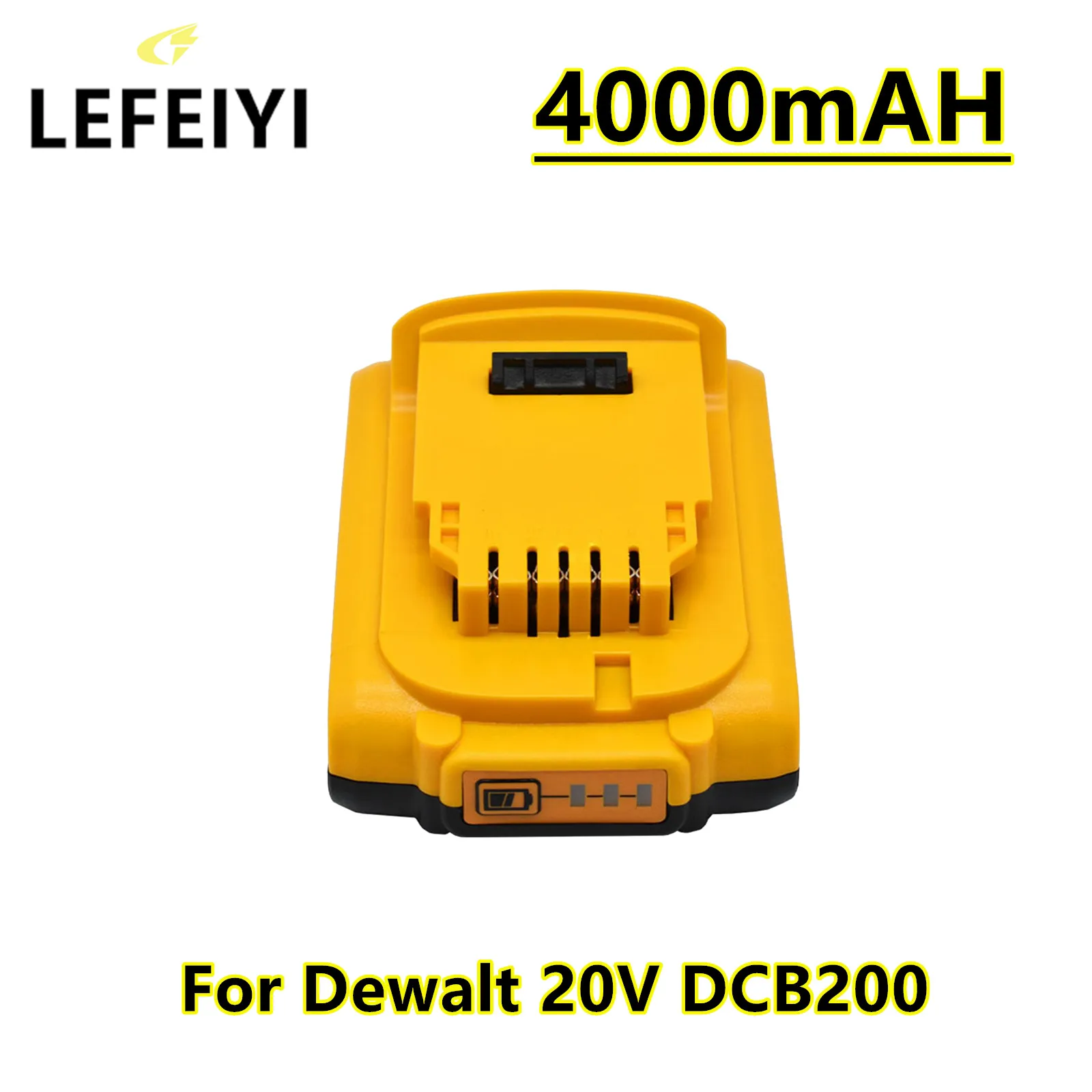 

LEFEIYI 20V 4000mAh DCB200 Li-ion Rechargeable Power Tool Battery for Dewalt DCB203 DCB181 DCB180 DCB200 DCB201 DCB201-2 L50