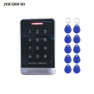 dc12v touch rfid keypad access control system door opener smart rfid access controller wg26 10pcs keychains free global shipping