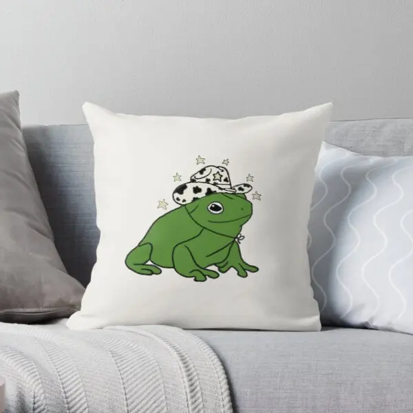 

Frog With A Cowboy Hat Printing Throw Pillow Cover Cushion Case Bedroom Hotel Square Wedding Sofa Fashion Pillows not include