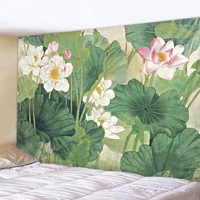 lotus leaf lotus tapestry wall hanging bohemian hippie small fresh home art decoration tapestry yoga mat big beach towel