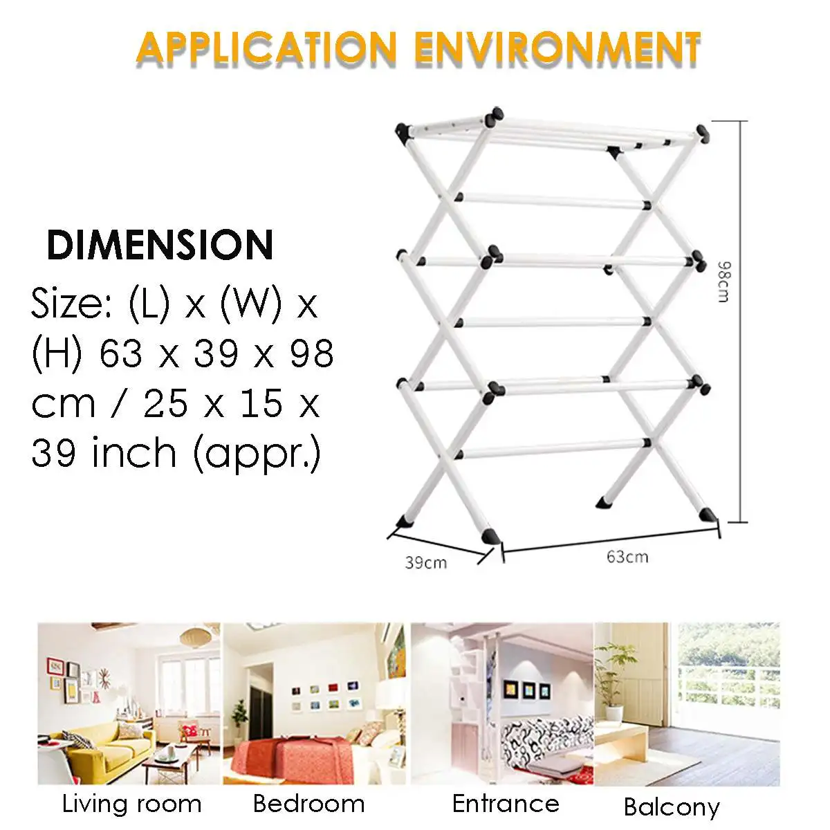 

Clothes Drying Rack Floor-Standing Hangers Foldable Clothes Airer Iron Durable Clothes Drying Airer Rack Home Decor