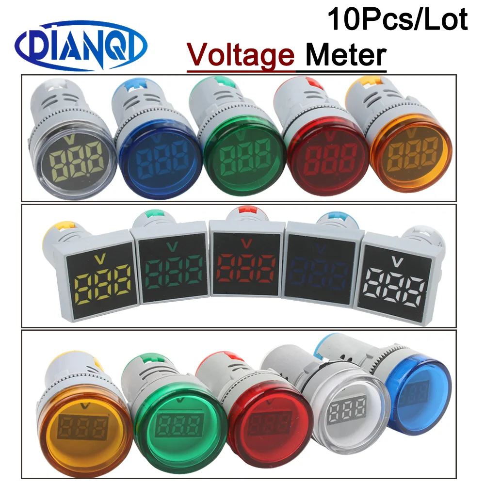 10 шт. 22 мм Мини цифровой Дисплей вольтметр Напряжение метр тестер Мощность