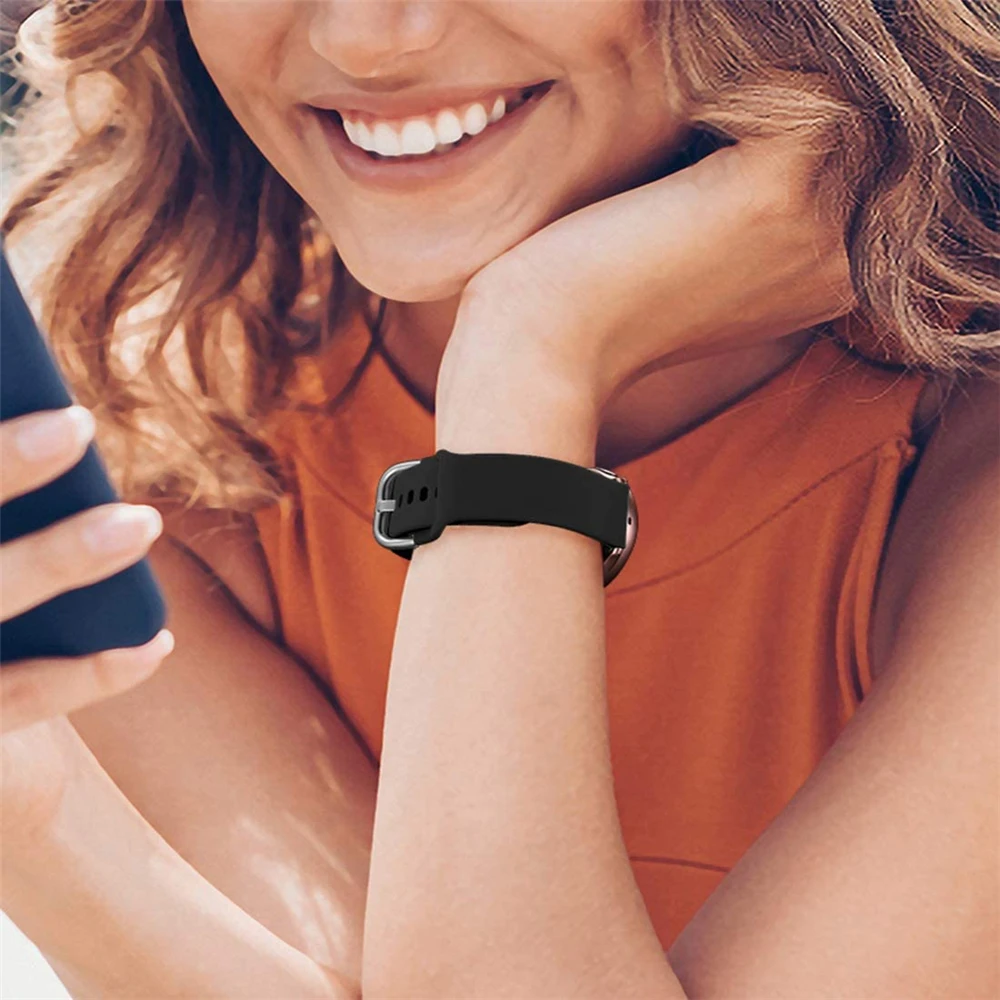 Ремешок силиконовый для samsung galaxy watch 3 45 мм 41 active 2 спортивный браслет amazfit bip gts gtr