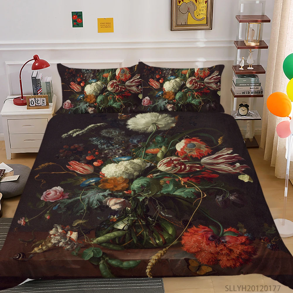 

3D Bedding Set Luxury Oil Painting Print Duvet Cover Set Polyester Bed Set Pillowcase Soft Fashionable Hot Selling