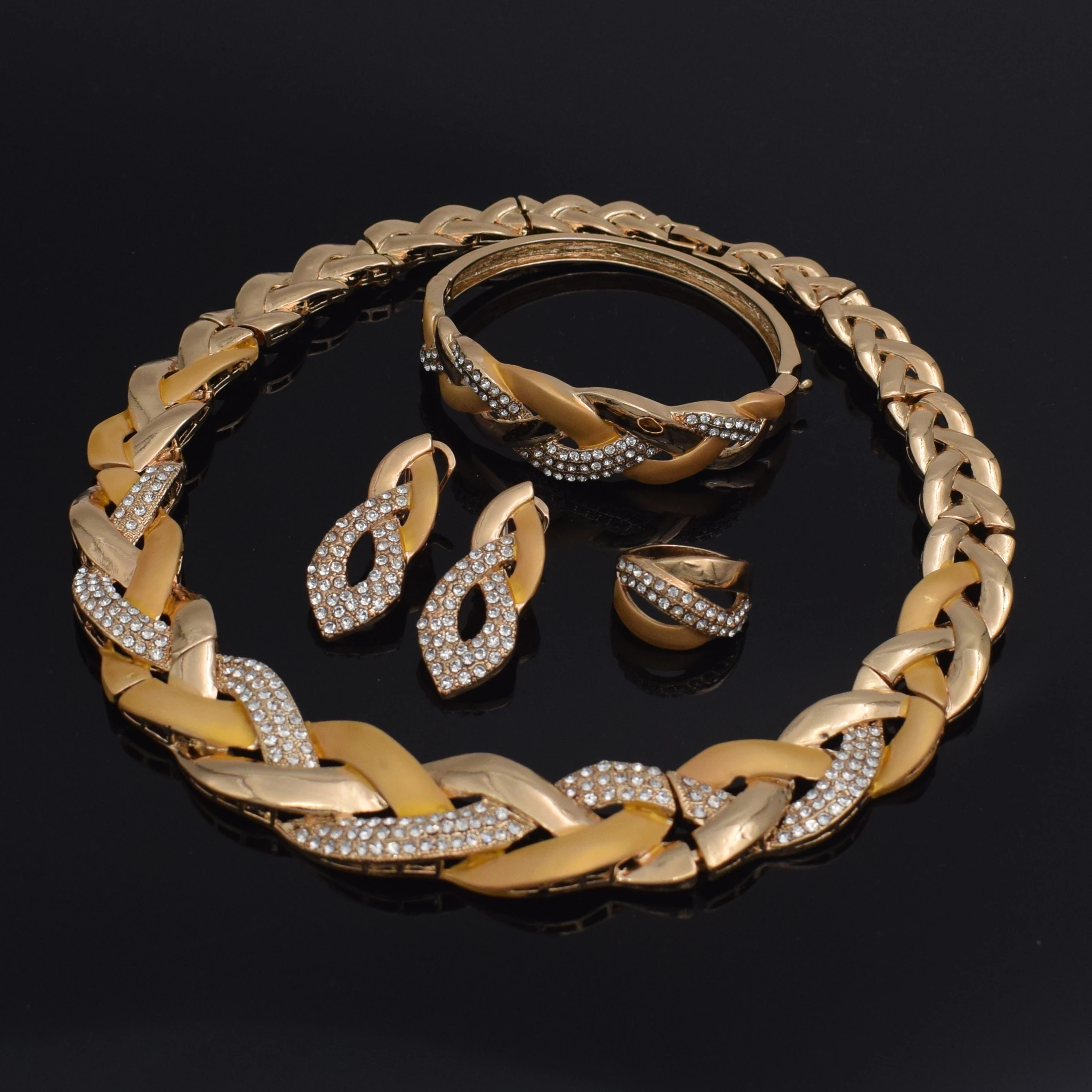 2019Fashion dubai Jewelry Sets ethiopian bridal Wedding sets Simple Drop Necklace jewellery for Women | Украшения и аксессуары