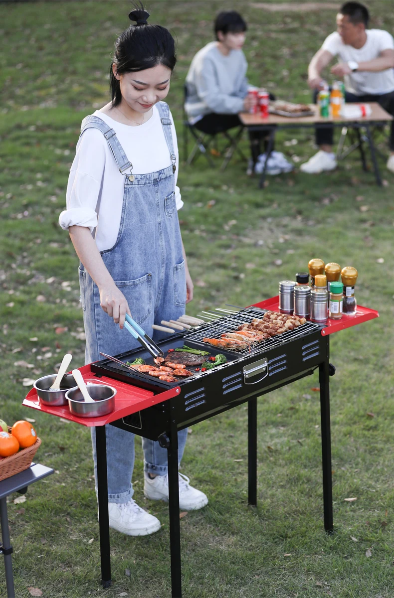 

zq Barbecue Grill Outdoor Charcoal Household Barbecue Tools Outdoor Smoke-Free Carbon Oven