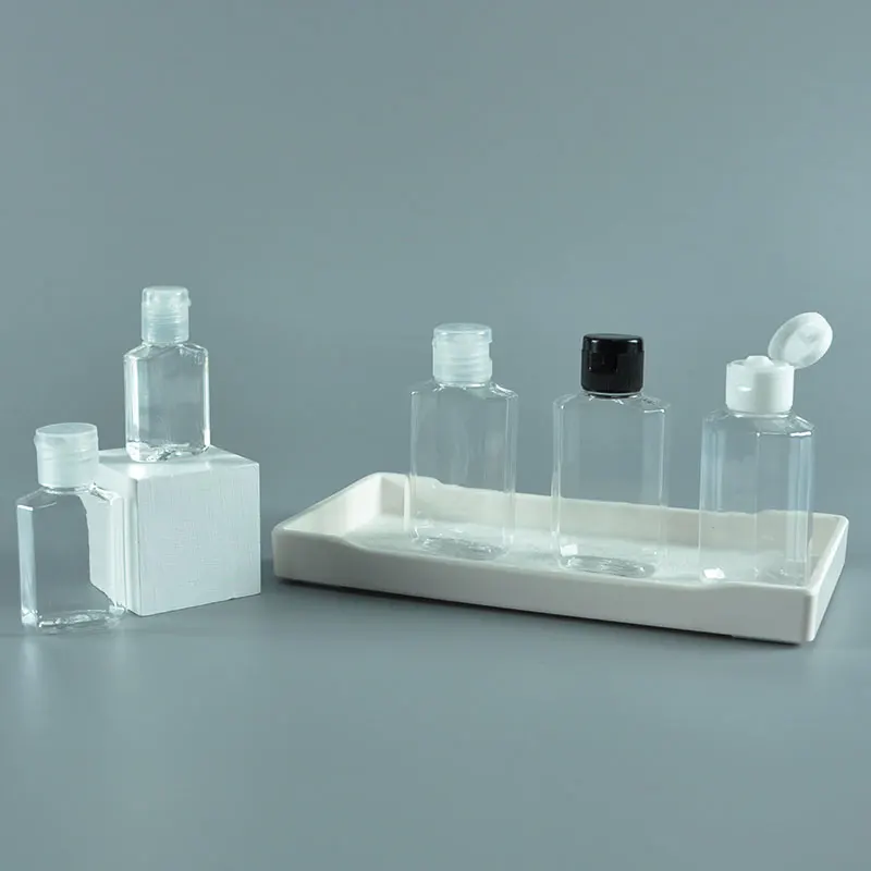 Прозрачные многоразовые бутылочки с откидной крышкой 20 мл прозрачная маленькая