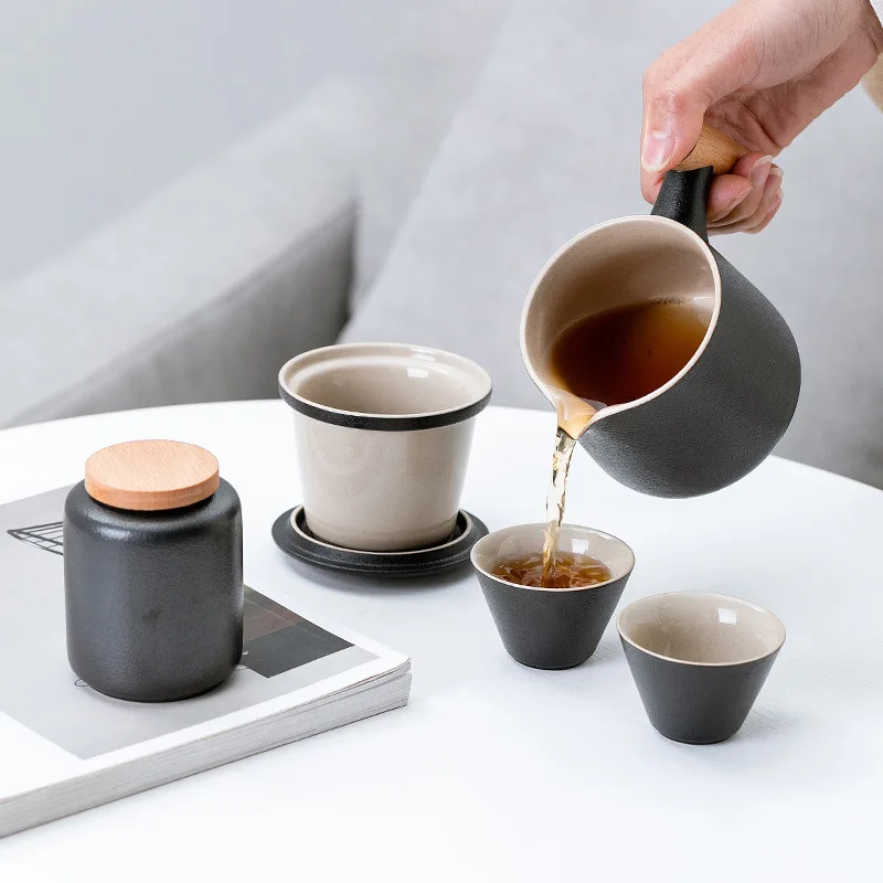 

Chinese Vintage Tea Set Travel Ceramic Storage Crockery Porcelain Tea Set Home Afternoon Juegos De Te Portable Teaware DL60CT