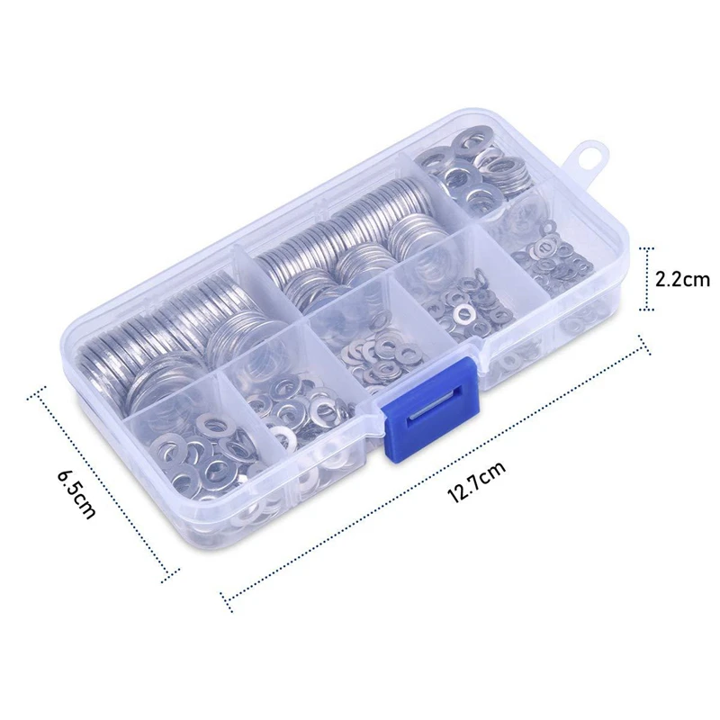360Pcs Stainless Steel Sealing Solid Gasket Washer Kit M2 M2.5 M3 M4 M5 M6 M8 M10 Sump Plug Oil For General Repair Seal Ring Set |