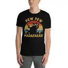 Новая летняя модная мужская футболка, винтажная ретро-футболка с принтом Pew Madafakas, забавная хлопковая Футболка с изображением кота, ружья для влюбленных