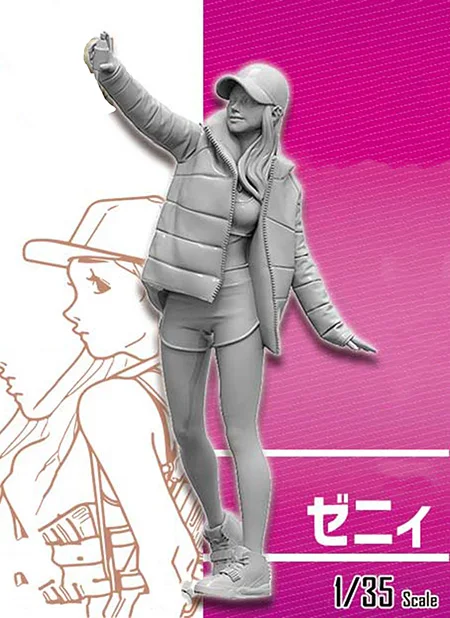 Новая несобранная 1/35 современная подставка для девушек и рисунок из смолы набор