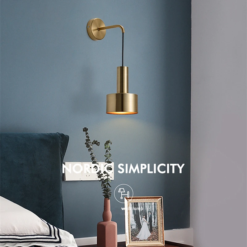 Скандинавский Железный прикроватный настенный светильник E27 лампа для магазина