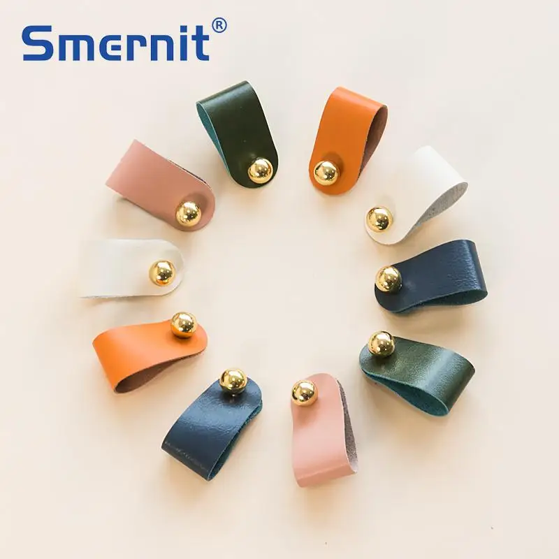 Мягкие кожаные латунные мебельные ручки безопасные детские дверные и для шкафа