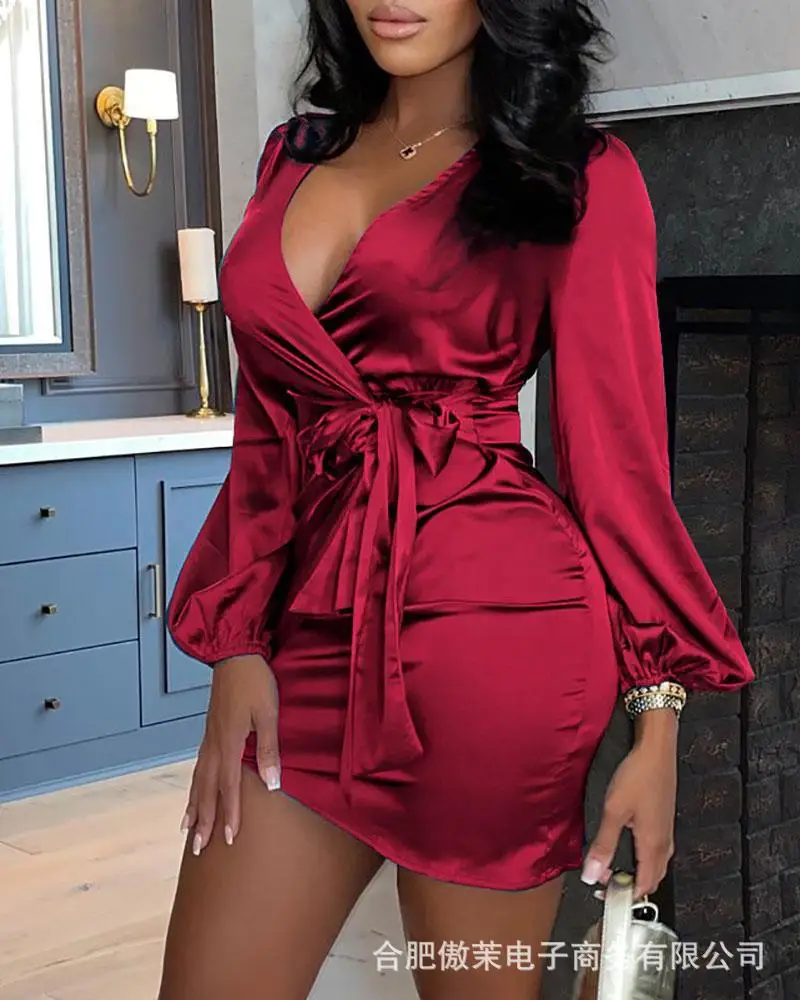 

Wrapped Skirt Ladies Nightclub Club Dress