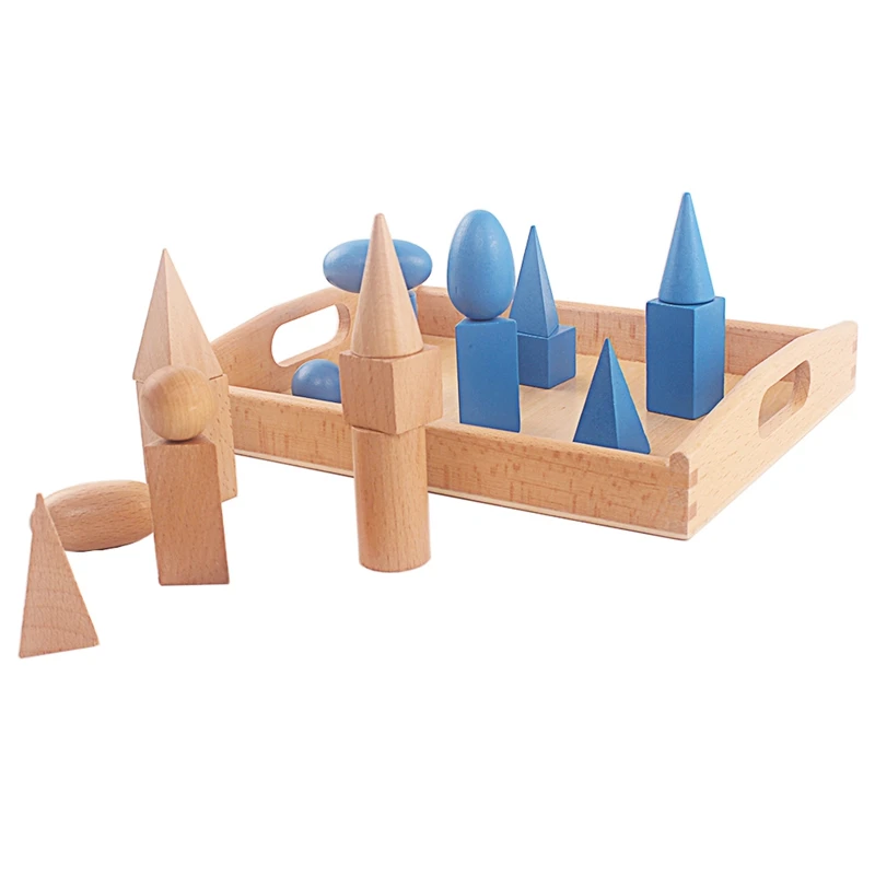 Таинственная сумка Монтессори с подносом деревянные сенсорные игрушки синего