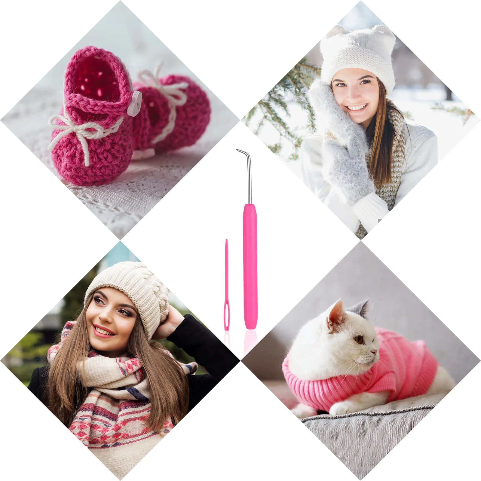 

2pcs Hook Crochet Needles Needle Hook Crochet For Knitter Knitting Loom Weaving Needle