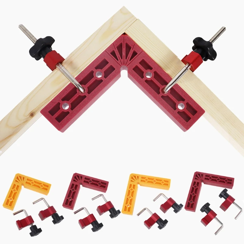 

Plastic Right Angle Clamps Red/Yellow Positioning Squares 90 Degree Corner Clamp Woodworking Tool for Men Father