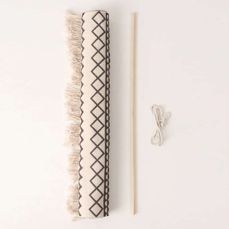 Настенный гобелен ручной работы в стиле бохо с кисточками украшение