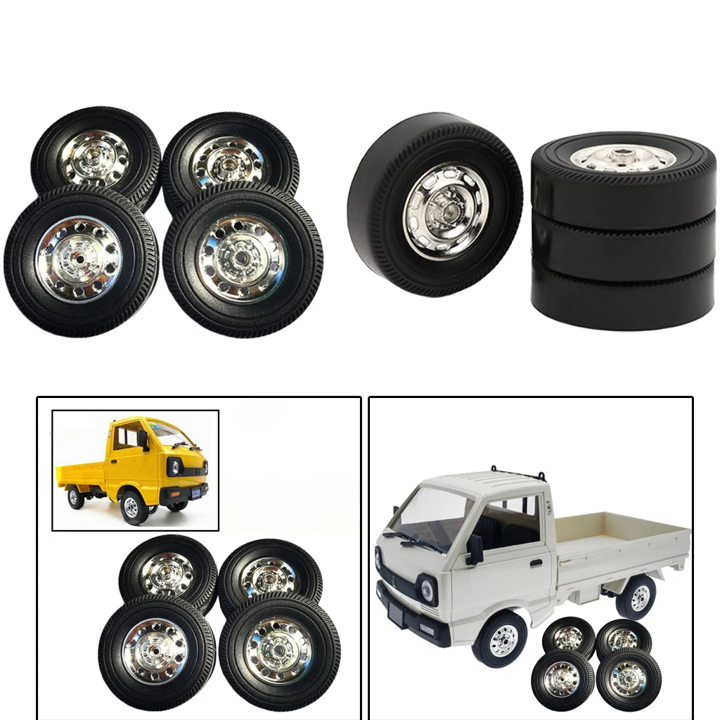 

4Pack of 55mm RC Rubber Wheel Tires for WPL D12 1:10 Trucks DIY Accessories Parts