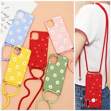 With Neck Strap Rope Cord Candy Silicone Case For Xiaomi Redmi Note 9 Pro Max 9S 8T 8 8A 7A Mi A3 9 Lite 9T Note 10 Poco F3 Pro