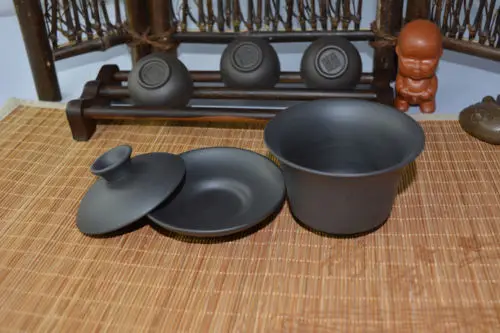 [GRANDNESS] темно коричневый * чистый Исин глина Gaiwan Zisha китайский чай Gongfu ручной