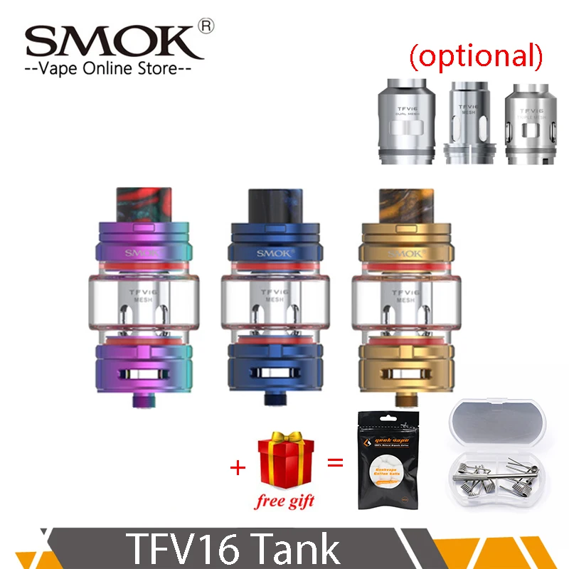Оригинальный Smok TFV16 бак 9 мл электронная сигарета распылитель 510 резьба Новый
