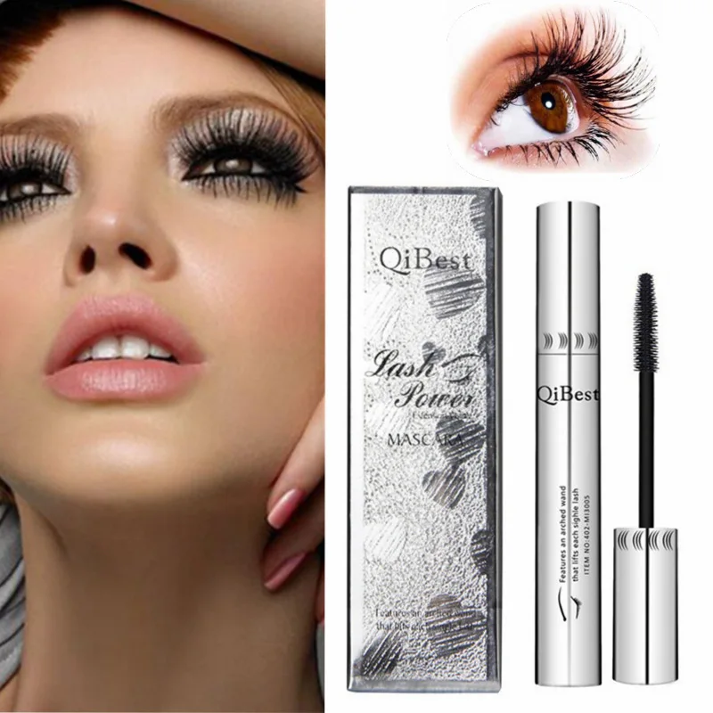 Black mascara 4d thick and long eye waterproof silver tube silicone brush professional cosmetics |