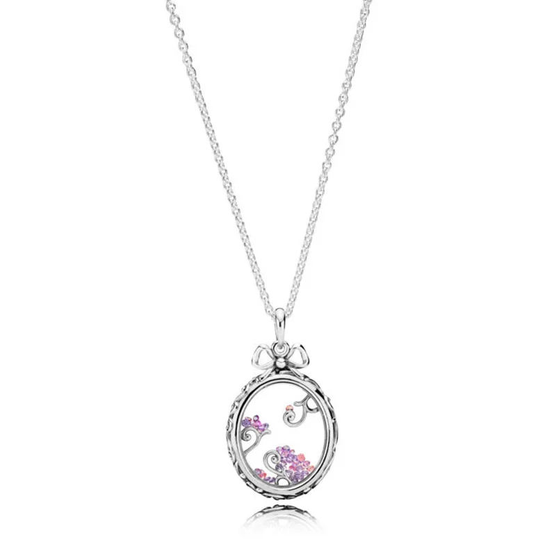 Подлинный 925 пробы серебряный оригинальный медальон Dazzle Европа кулон ожерелье