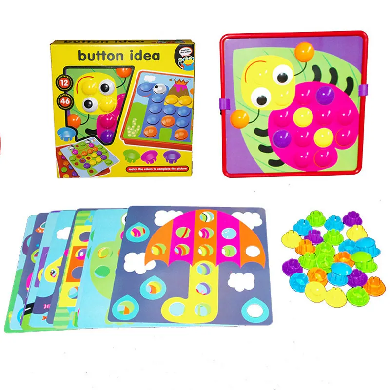 

Детская Творческая мозаика набор гвоздиков со шляпками 3D Пазлы игрушки пуговицы Art сборка детская игрушка-Паззл Развивающие игрушки Рождес...