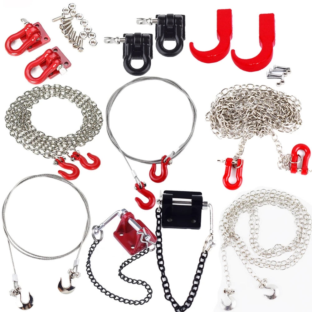 RC буксировочная цепь прицеп крюк Буксировочный трос с крюком для 1/10 Гусеничный