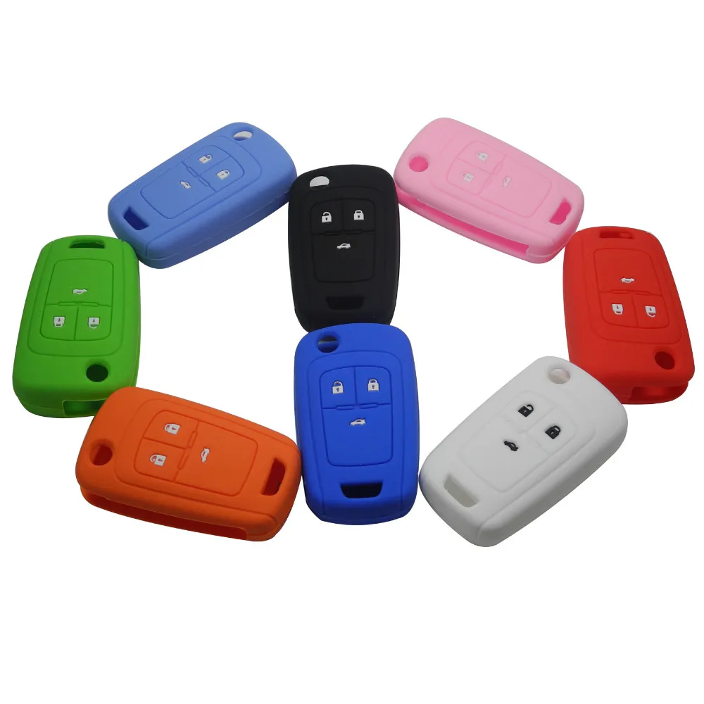 3 Buttons Silicone Car Key Cover Case For Chevrolet Cruze 2013 Spark Onix Silverado Volt Camaro Aveo Sonic Remote With Logo | Автомобили и