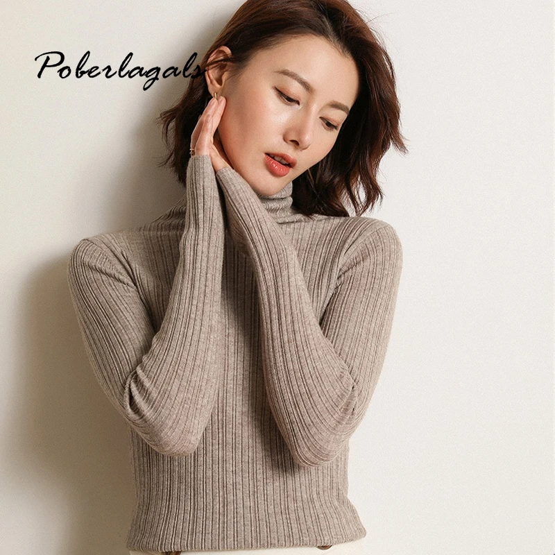 Autumn winter Knitting black Cashmere Sweaters Women pullover 2019 korean turtleneck Slim-fit sweaters female Pullovers women | Женская
