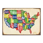 Красочная карта США жестяной знак металлический постер металлический декор металлическая живопись настенный знак