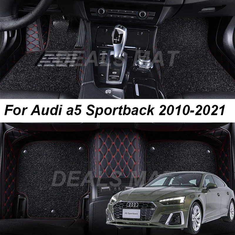 

Double layer Leather 3D interior Parts Custom Car Floor Mats Carpets Rugs For Audi A5 Sportback 2010 2016 2017 2021 accessories