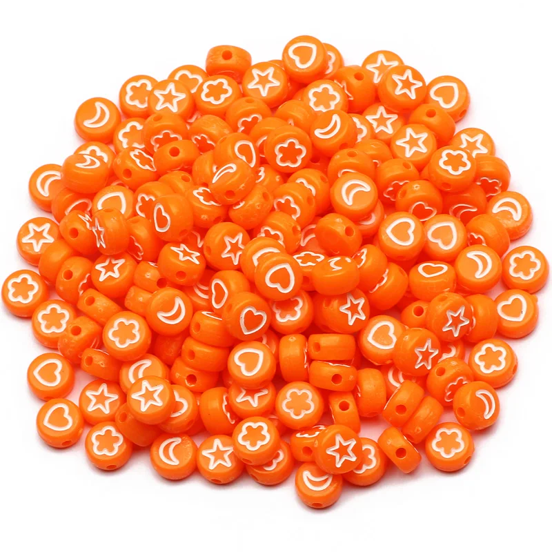 4x7 мм круглые оранжевые смешанные узоры звезды/сердца/Луны акриловые разделители
