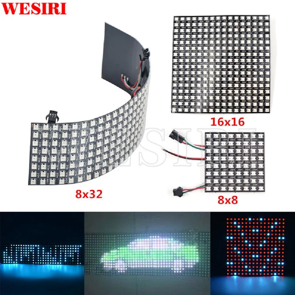 SK6812 WS2812B RGB Полноцветный индивидуально адресуемый цифровой светодиодный экран 8x8
