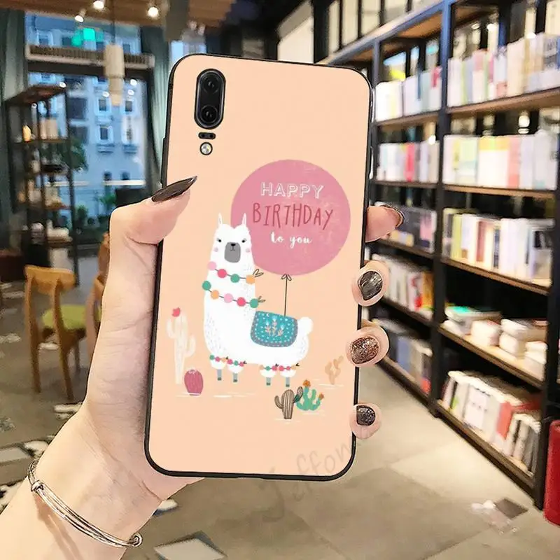 

Kawaii Cute Llama Alpaca Cartoon Animals Phone Case For Huawei honor Mate P 10 20 30 40 Pro 10i 9 10 20 8 x Lite
